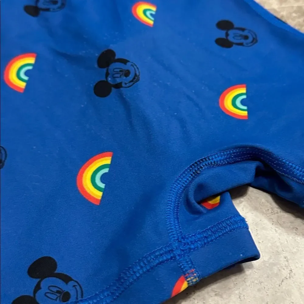 Hanna Andersson Mickey Mouse Disney Rainbow Rashguard 1pc Swimsuit Sz 75 12-18M